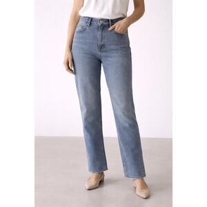 Goldsign High Rise Straight Leg Jeans Medium Wash Made in USA